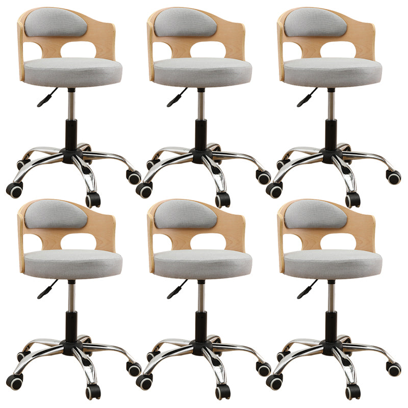 Contemporary Metal Barstool Faux Leather Round Seat Counter Stool with Swivel