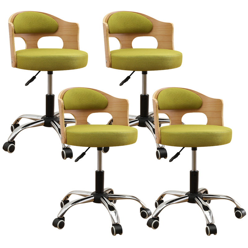 Contemporary Metal Barstool Faux Leather Round Seat Counter Stool with Swivel