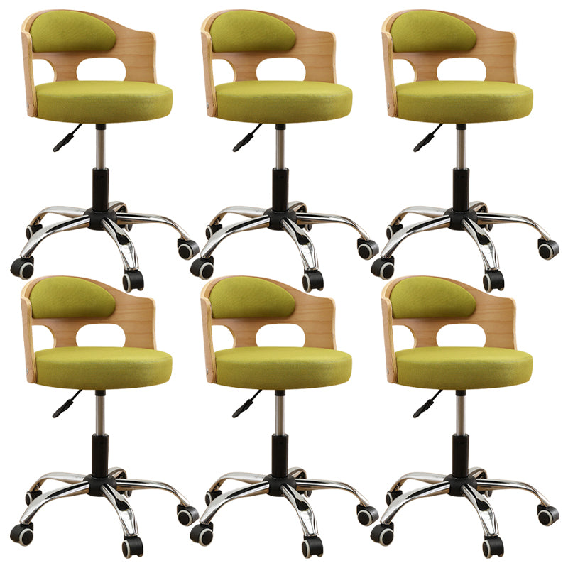 Contemporary Metal Barstool Faux Leather Round Seat Counter Stool with Swivel