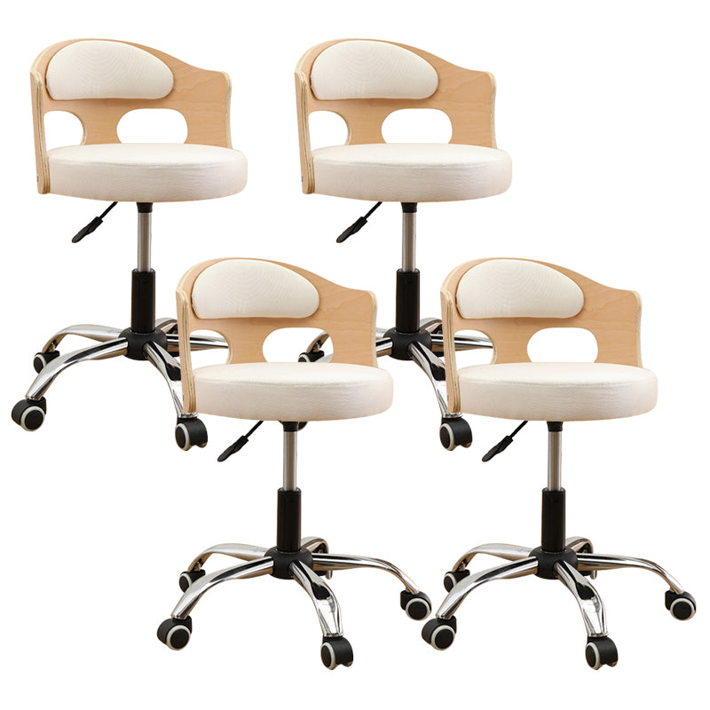 Contemporary Metal Barstool Faux Leather Round Seat Counter Stool with Swivel