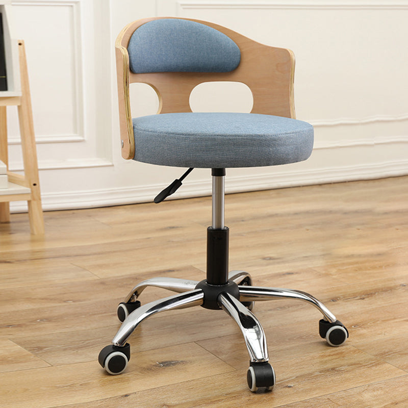 Contemporary Metal Barstool Faux Leather Round Seat Counter Stool with Swivel