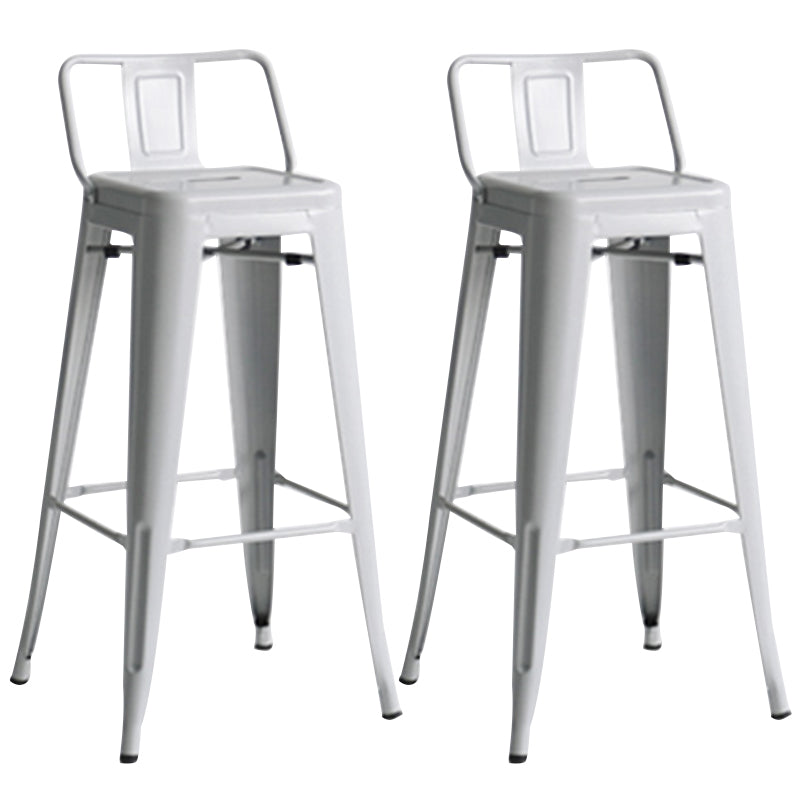 Modern Coffee Shop Counter Stool Square Metal Footrest Bar & Counter Stool
