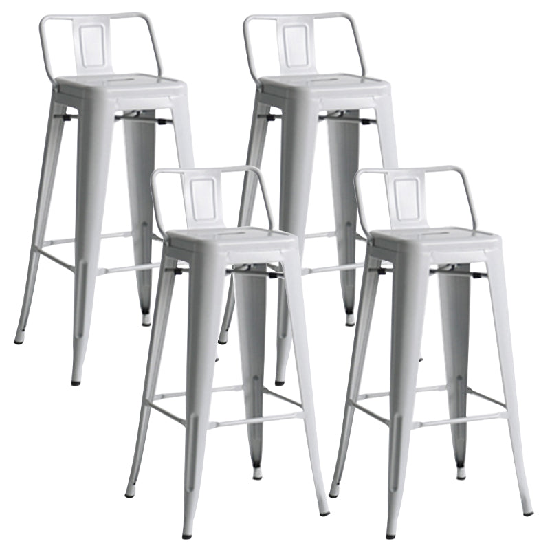 Modern Coffee Shop Counter Stool Square Metal Footrest Bar & Counter Stool