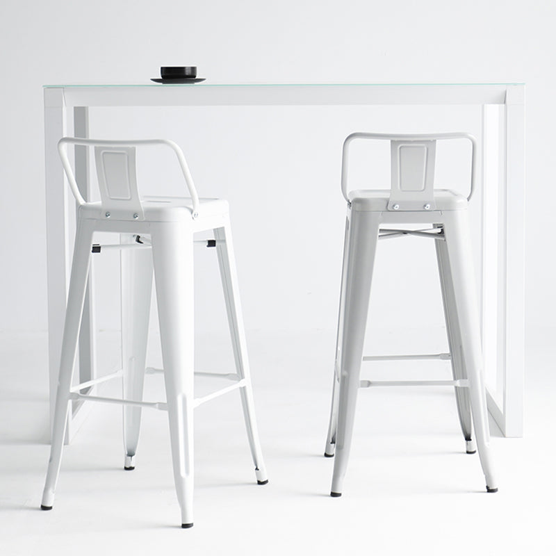 Modern Coffee Shop Counter Stool Square Metal Footrest Bar & Counter Stool