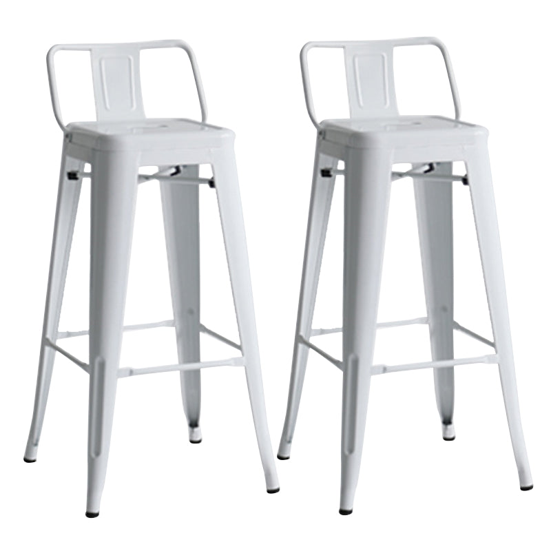 Modern Coffee Shop Counter Stool Square Metal Footrest Bar & Counter Stool