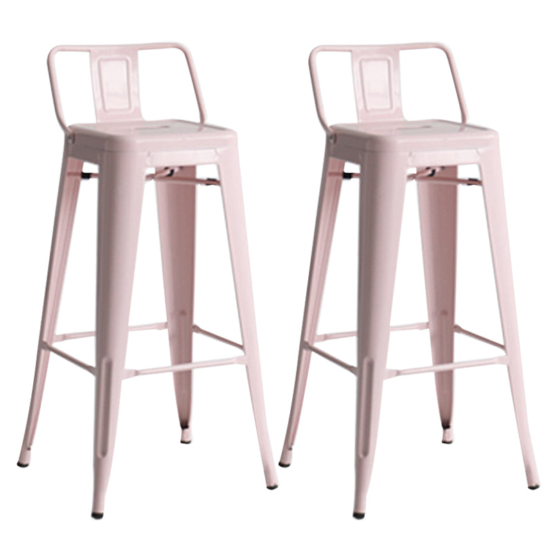 Modern Coffee Shop Counter Stool Square Metal Footrest Bar & Counter Stool