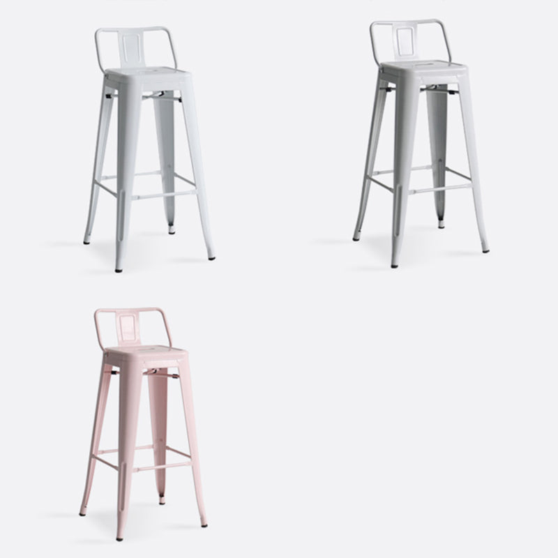 Modern Coffee Shop Counter Stool Square Metal Footrest Bar & Counter Stool