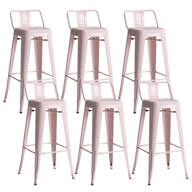 Modern Coffee Shop Counter Stool Square Metal Footrest Bar & Counter Stool