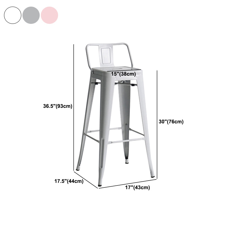 Modern Coffee Shop Counter Stool Square Metal Footrest Bar & Counter Stool