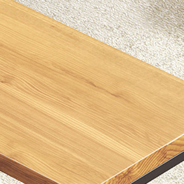 Rectangular Pine Wood Top Bar Table Industrial Bar Table with Storage Double Pedestal