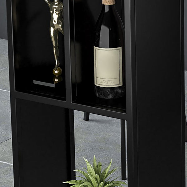 Matte Finish Stone Top Bar Table Industrial Pub Table with Metal Storage