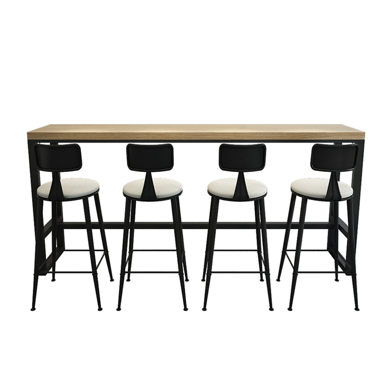 Indoor Rectangle Counter-height Pub Table Natural Modern Trestle Hall/Pub Table