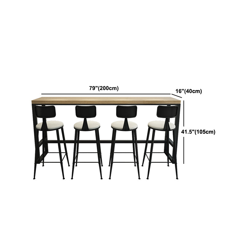 Indoor Rectangle Counter-height Pub Table Natural Modern Trestle Hall/Pub Table