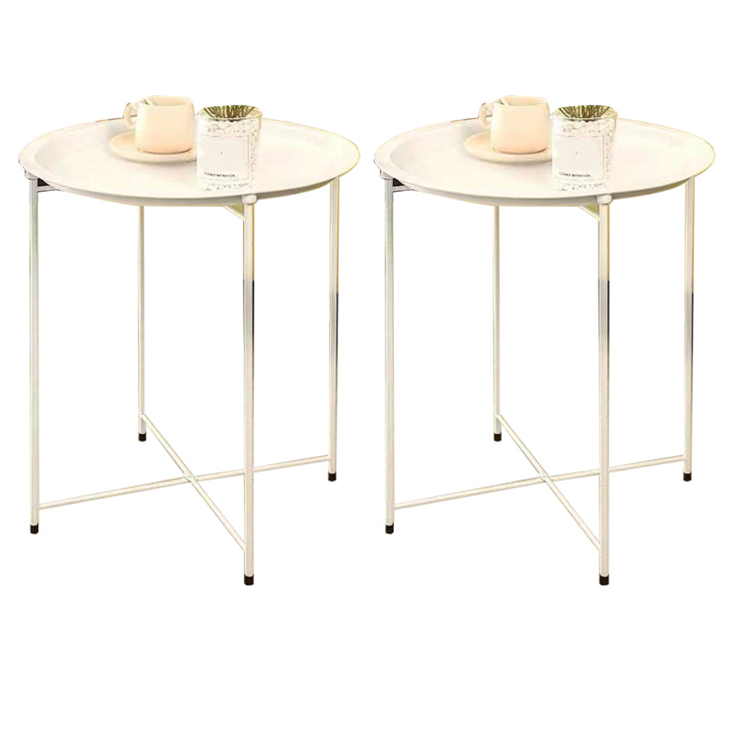 Metal Nightstand 20" Tall Industrial Bedside Cabinet with 2 Shelves