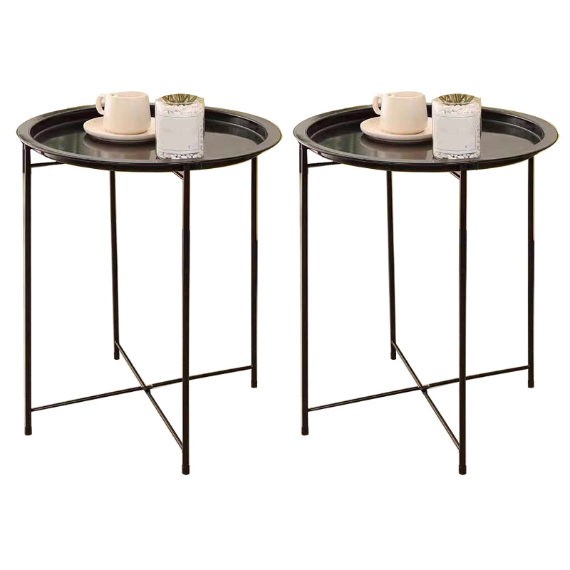 Metal Nightstand 20" Tall Industrial Bedside Cabinet with 2 Shelves