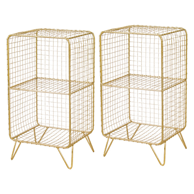 Metal Bedside Cabinet Glam Accent Table Nightstand for Bedroom