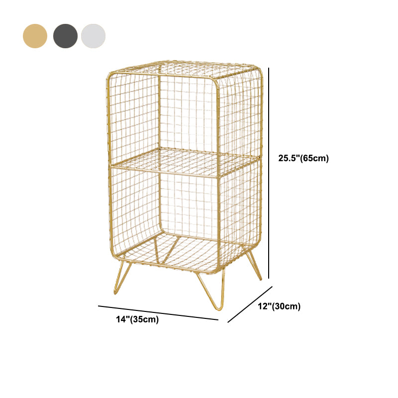 Metal Bedside Cabinet Glam Accent Table Nightstand for Bedroom