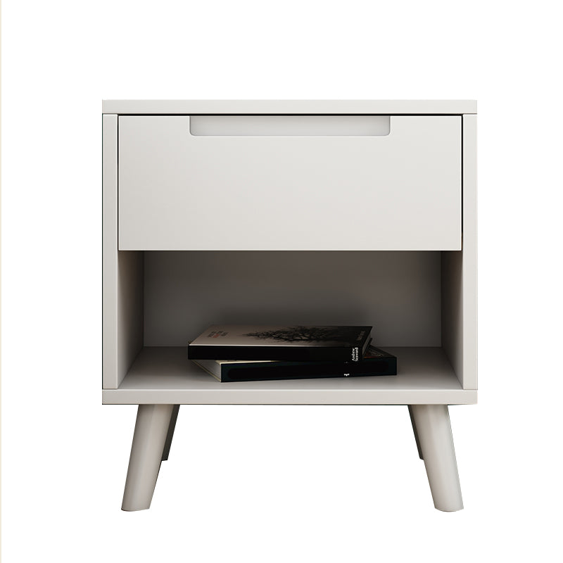 Contemporary Solid Wood Nightstand Drawers Bed Night Table Legs Included