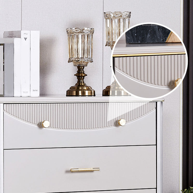 Glam Wooden Storage Chest 16" Wide Bedroom Chest in Grey with Drawers