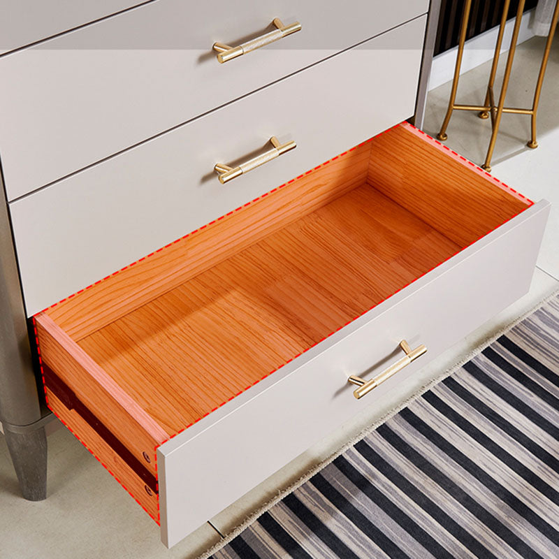 Glam Wooden Storage Chest 16" Wide Bedroom Chest in Grey with Drawers