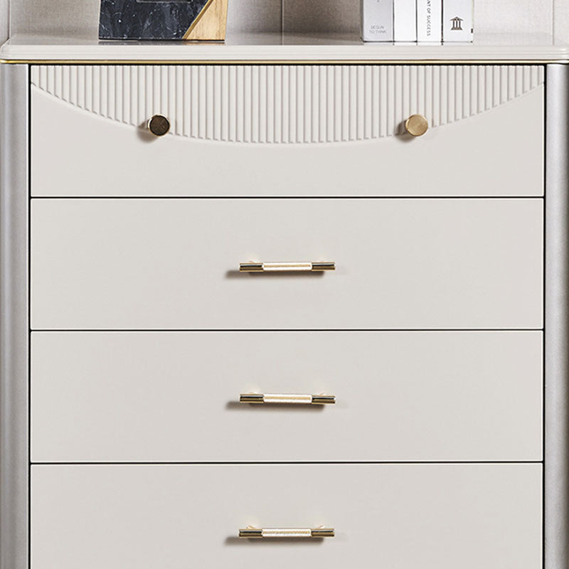 Glam Wooden Storage Chest 16" Wide Bedroom Chest in Grey with Drawers