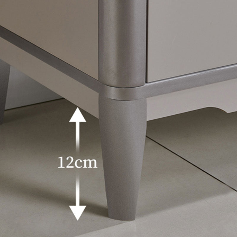 Glam Wooden Storage Chest 16" Wide Bedroom Chest in Grey with Drawers