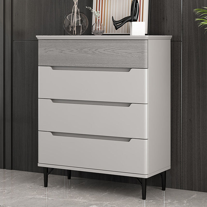Contemporary Bedroom Chest Wooden Storage Chest in Gray with Drawers