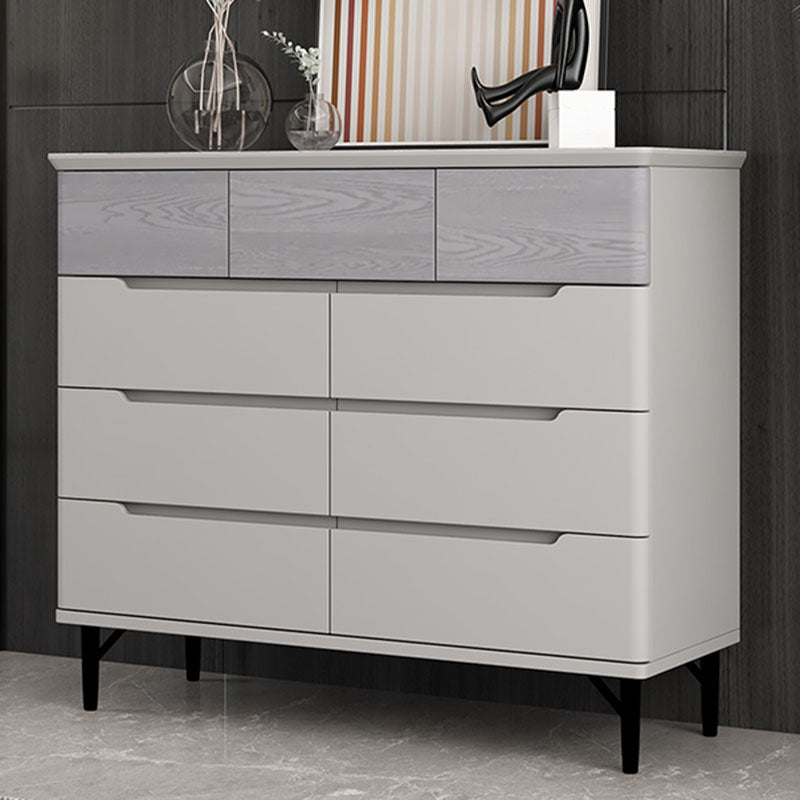 Contemporary Bedroom Chest Wooden Storage Chest in Gray with Drawers
