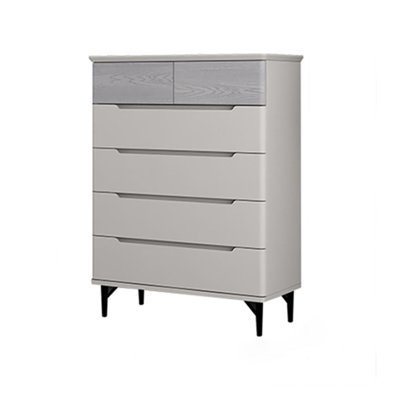 Contemporary Bedroom Chest Wooden Storage Chest in Gray with Drawers