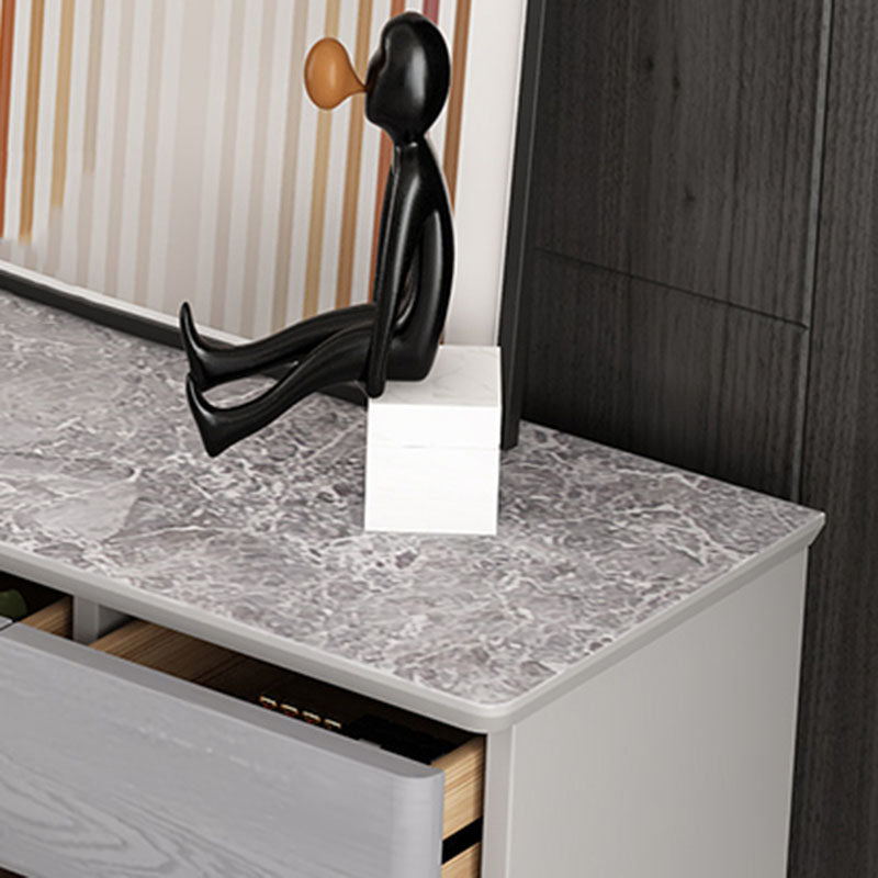 Contemporary Bedroom Chest Wooden Storage Chest in Gray with Drawers