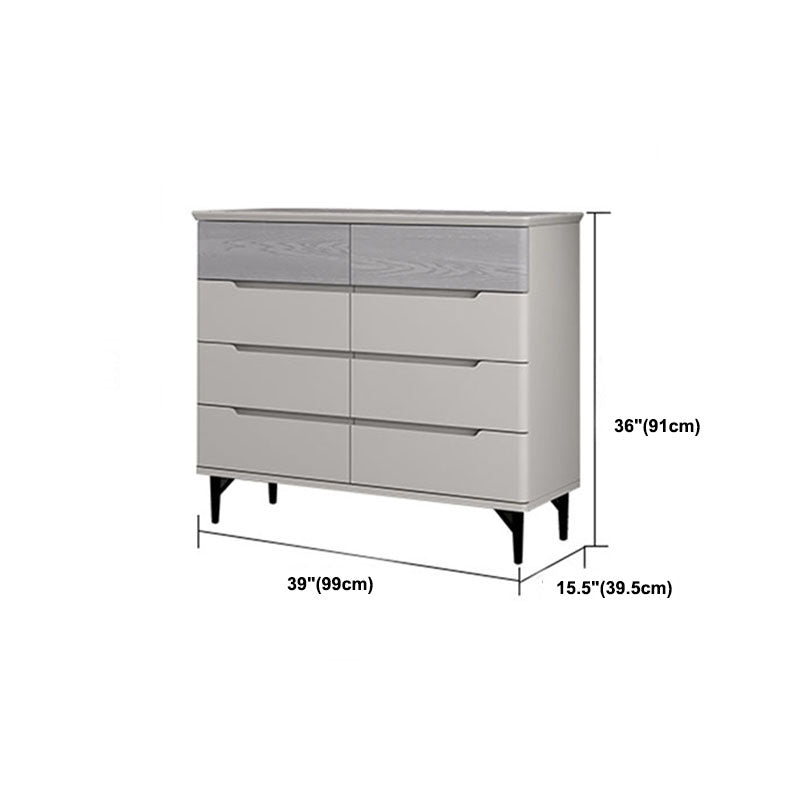 Contemporary Bedroom Chest Wooden Storage Chest in Gray with Drawers