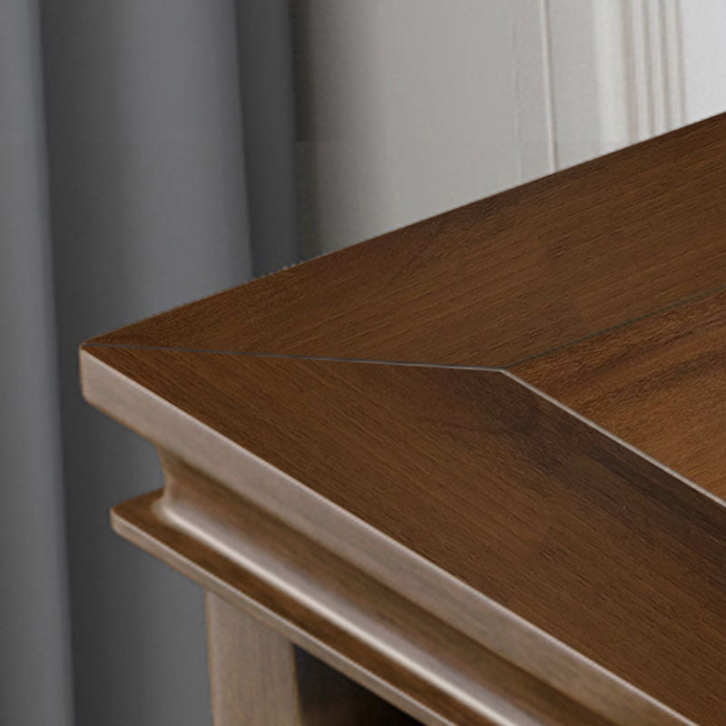 Glam Bedroom Storage Chest Wooden Chest in Brown with Drawers