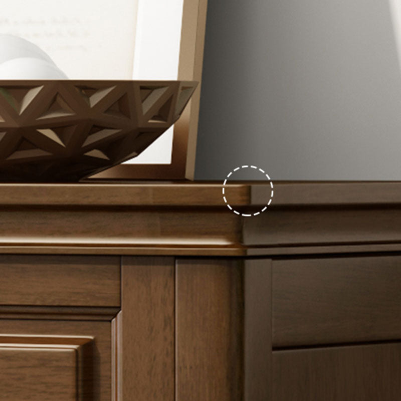 Glam Bedroom Storage Chest Wooden Chest in Brown with Drawers