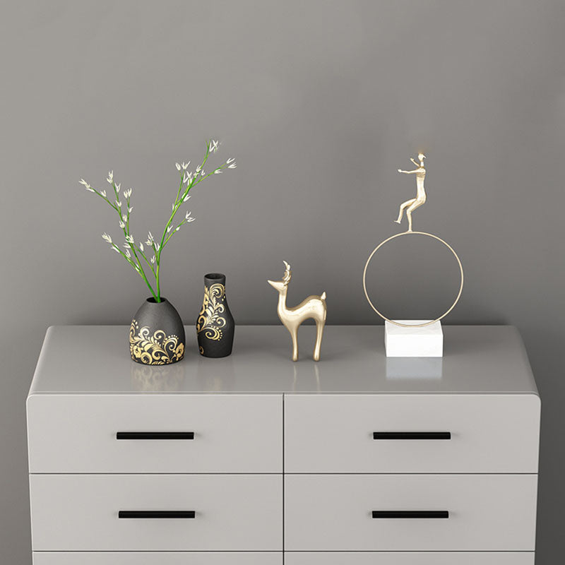 Contemporary Bedroom Chest 16" Wide Storage Chest in Gray with Drawers