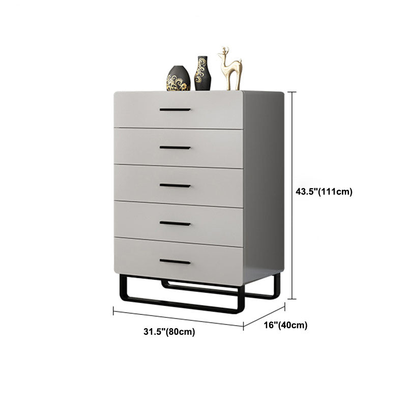 Contemporary Bedroom Chest 16" Wide Storage Chest in Gray with Drawers