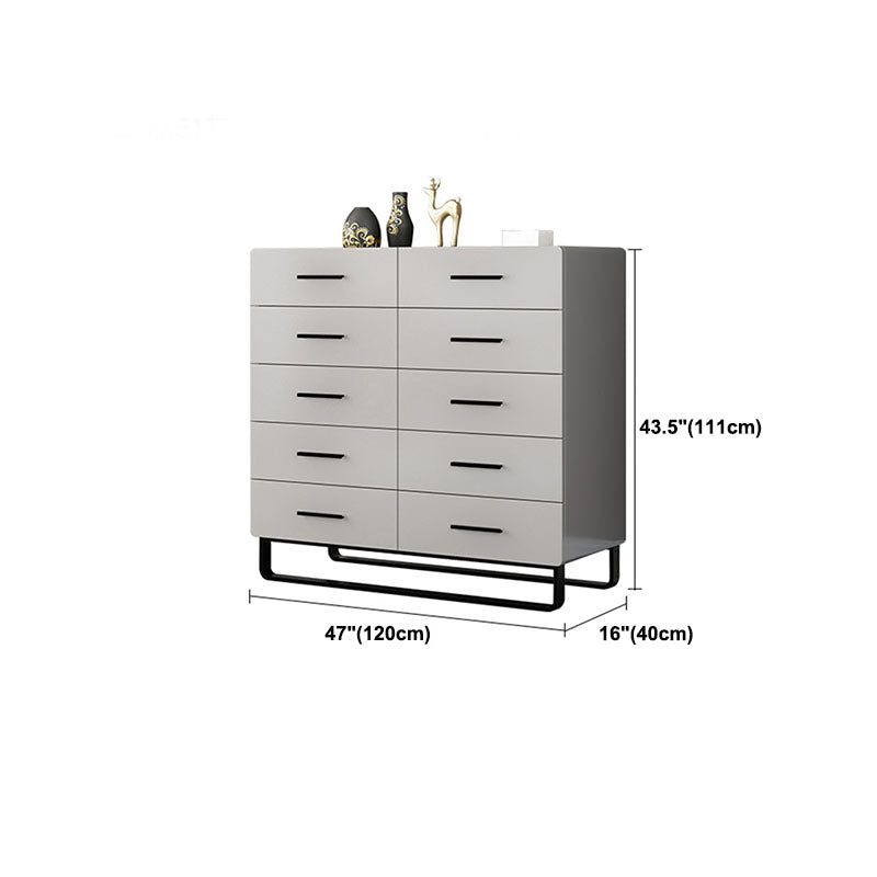 Contemporary Bedroom Chest 16" Wide Storage Chest in Gray with Drawers