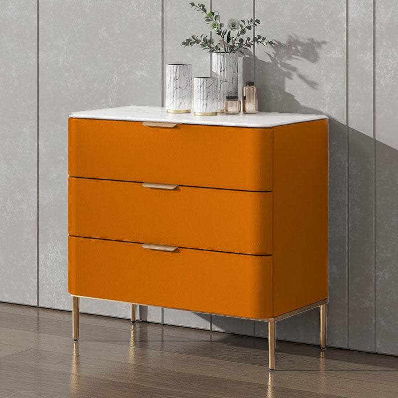 Solid Wood Glam Storage Chest Dresser Vertical Storage Chest with Metal Feet