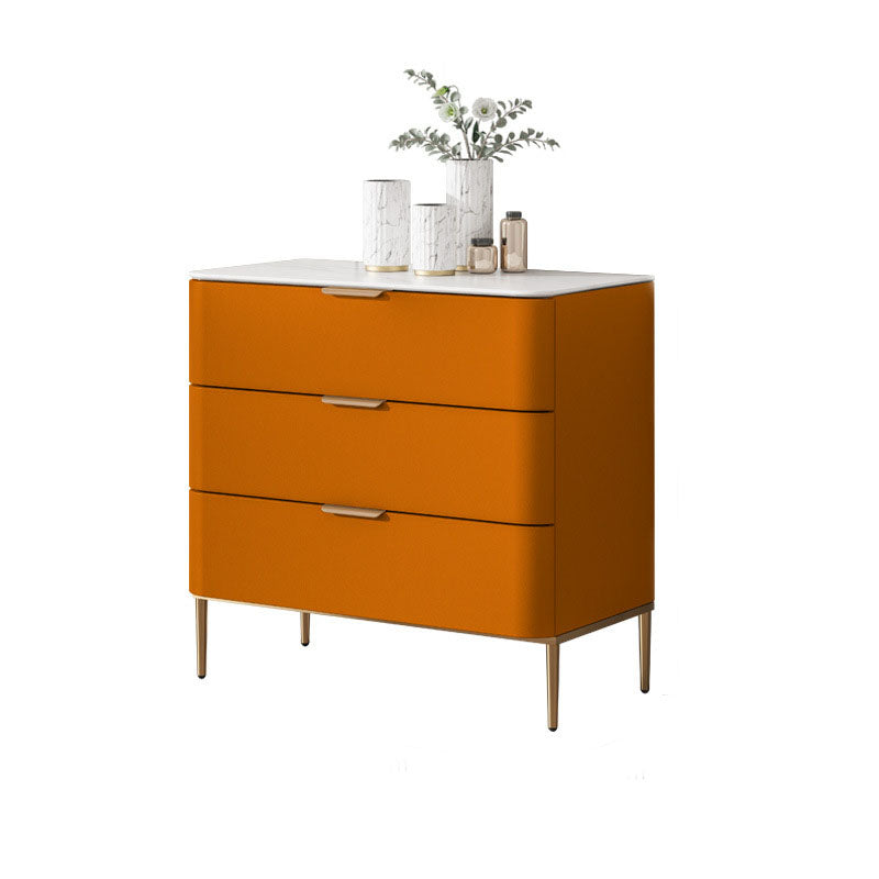 Solid Wood Glam Storage Chest Dresser Vertical Storage Chest with Metal Feet