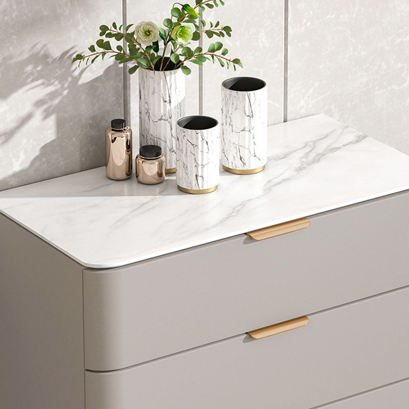 Solid Wood Glam Storage Chest Dresser Vertical Storage Chest with Metal Feet