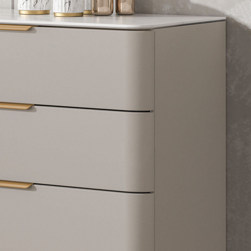 Solid Wood Glam Storage Chest Dresser Vertical Storage Chest with Metal Feet