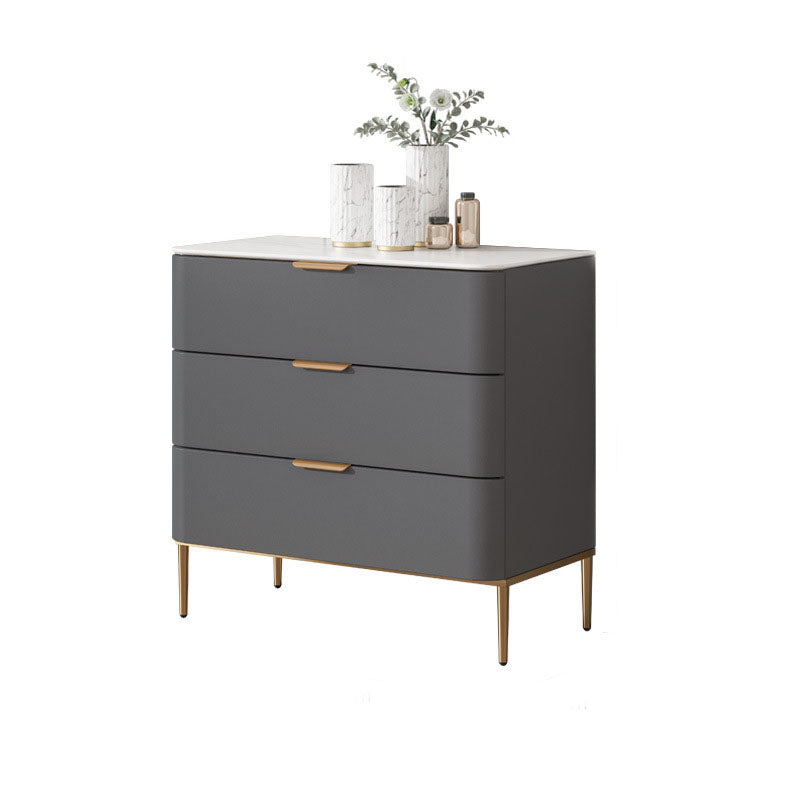 Solid Wood Glam Storage Chest Dresser Vertical Storage Chest with Metal Feet