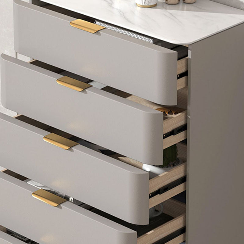 Solid Wood Glam Storage Chest Dresser Vertical Storage Chest with Metal Feet