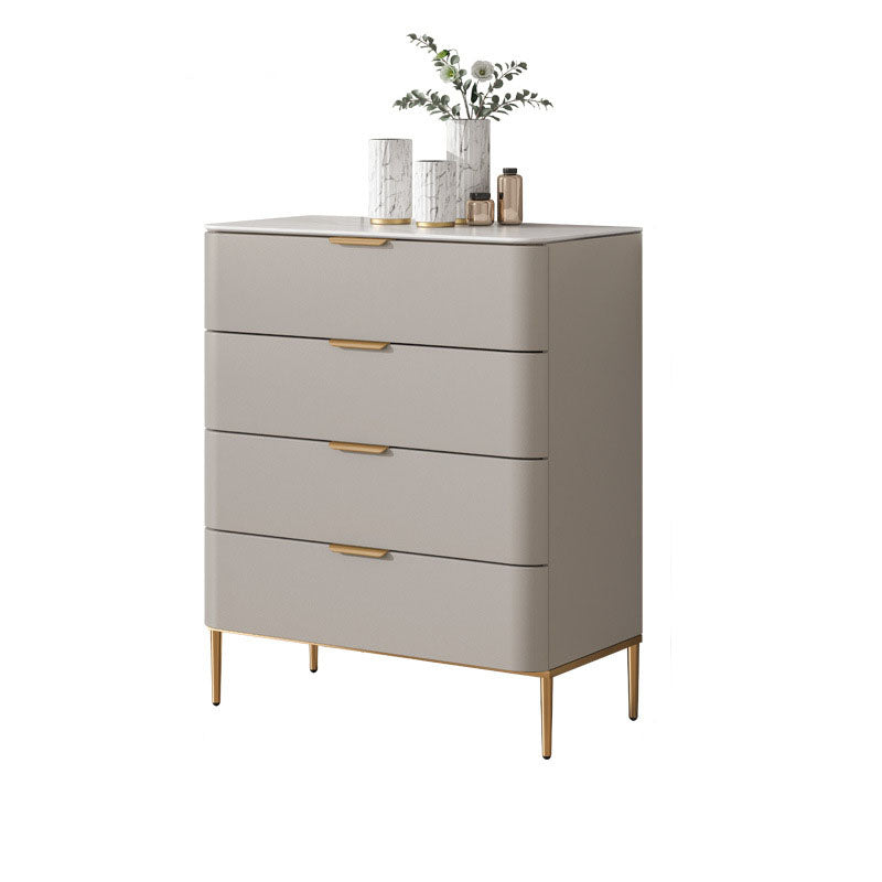 Solid Wood Glam Storage Chest Dresser Vertical Storage Chest with Metal Feet