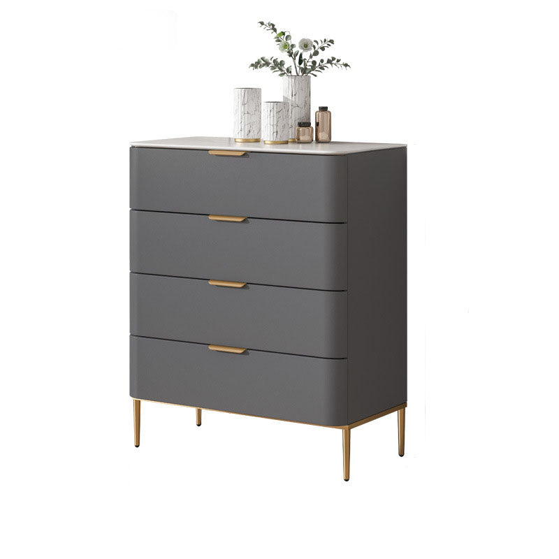 Solid Wood Glam Storage Chest Dresser Vertical Storage Chest with Metal Feet