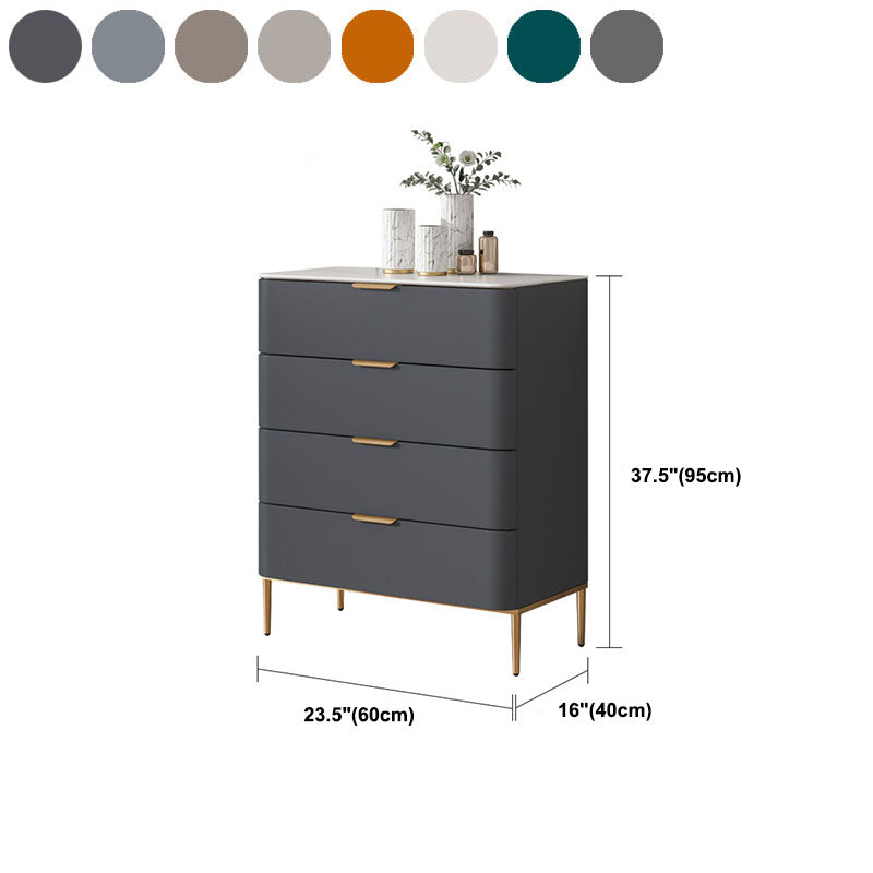 Solid Wood Glam Storage Chest Dresser Vertical Storage Chest with Metal Feet