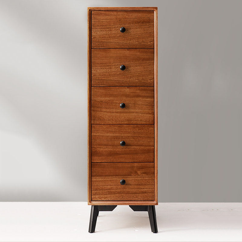 Contemporary Chest Vertical Solid Wood Lingerie Chest without Mirror