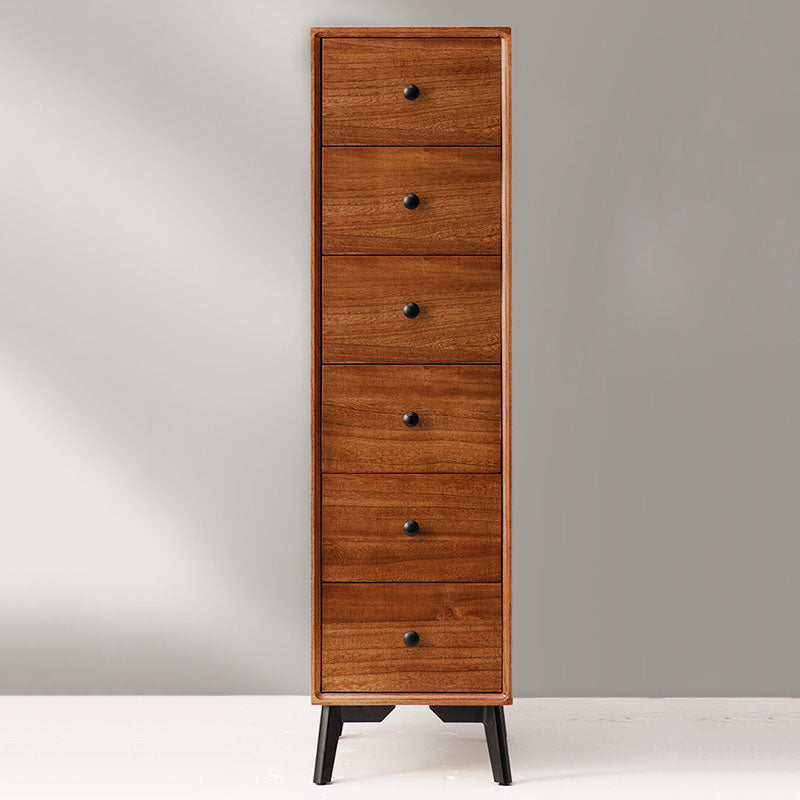 Contemporary Chest Vertical Solid Wood Lingerie Chest without Mirror