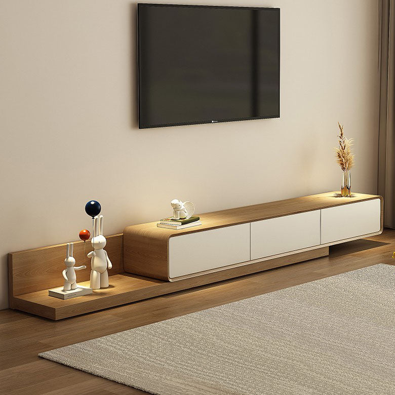 3-Drawer Floor-standing TV Stand Adjustable Wooden TV Stand Console , 16.5" D X 11.5" H