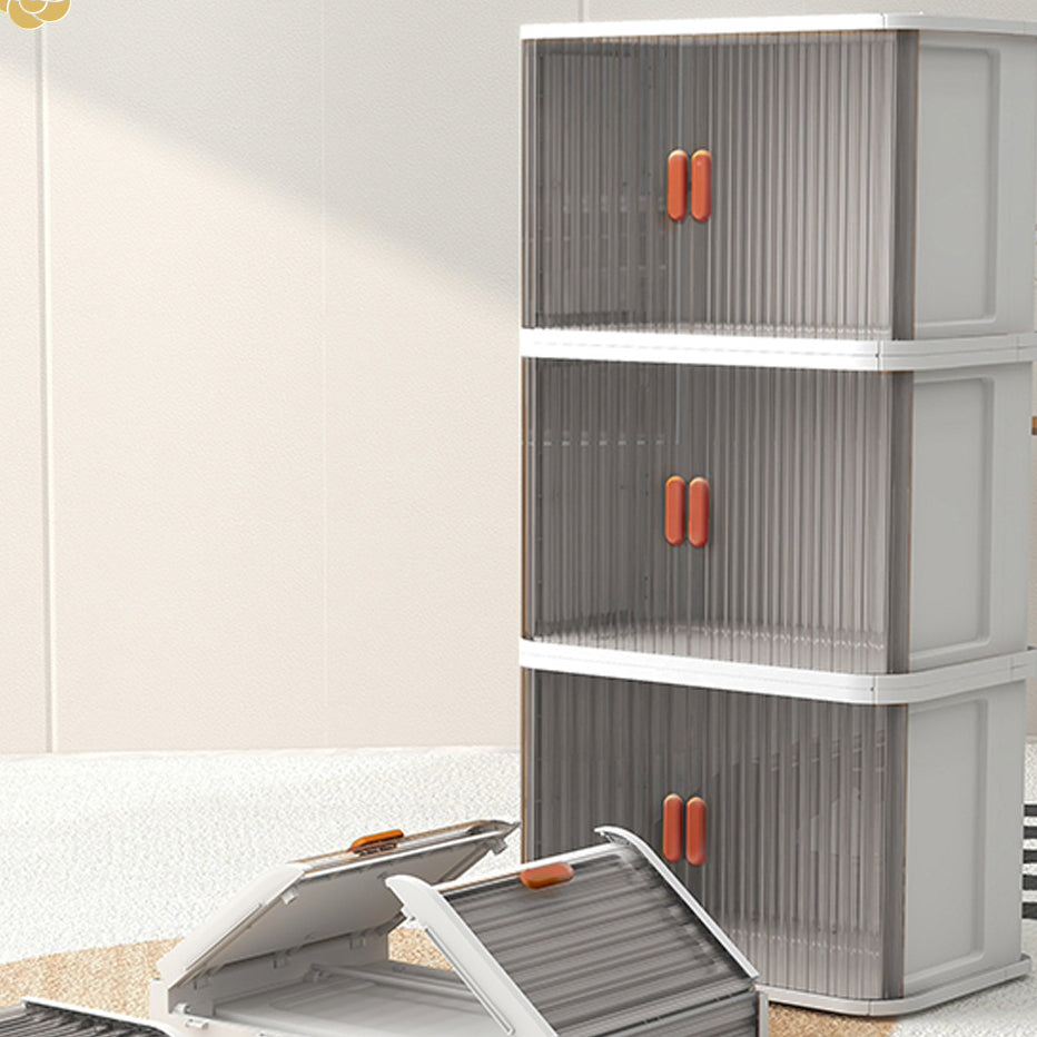 Modern Style Wooden Wardrobe Plastic Freestanding Wardrobe Closet for Bedroom