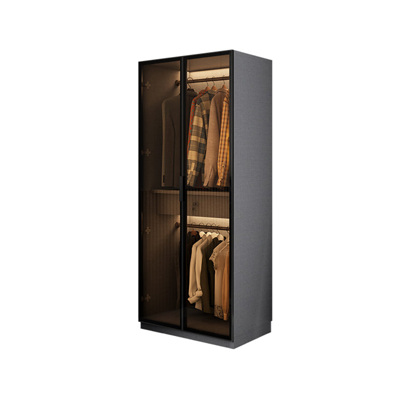 Contemporary Style Wardrobe Gray Colour Wooden Wardrobe Closet